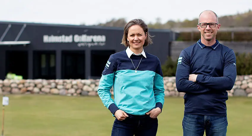 Lina och Martin Siljegård, ägare av Halmstad Golfarena