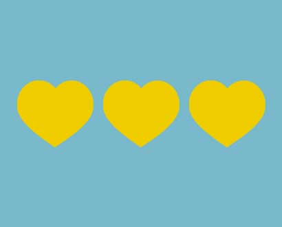 Tre gula hjärtan