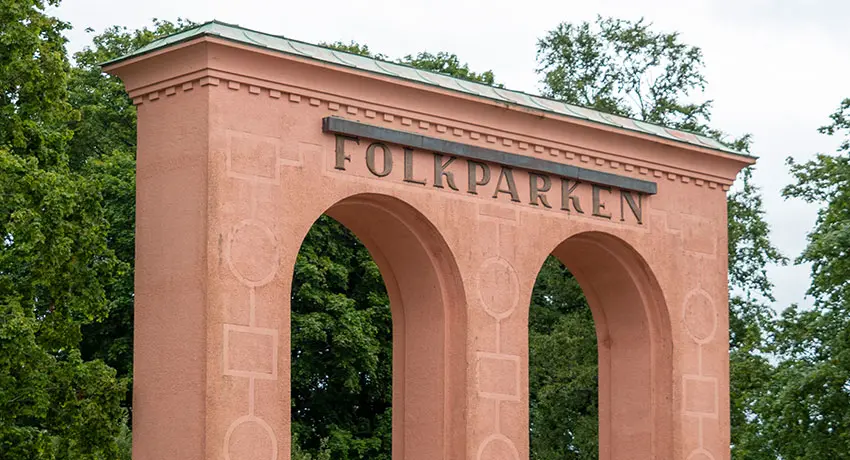 Entren till Folkparken i Halmstad