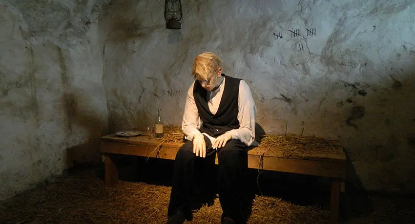 The farmhand Johan Jacob Olsson Qwick in the dungeon in Kvibille in Halmstad