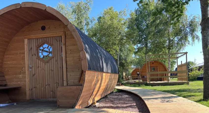 Rund stuga på Haverdals camping