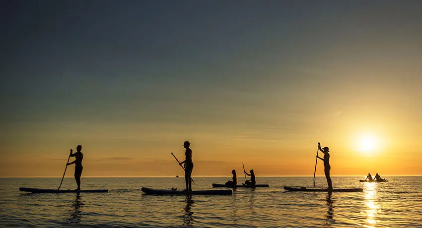  Stand up paddle in the sunset on the ocean