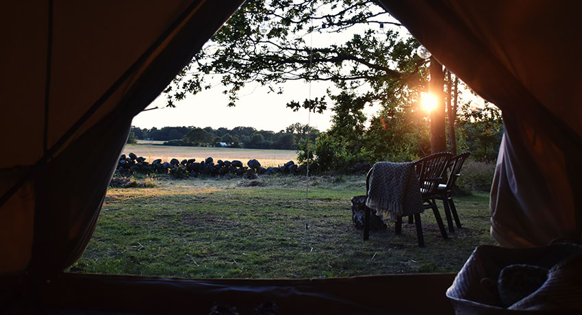 View from the glamping tent at cozy Glamping in Halmstad
