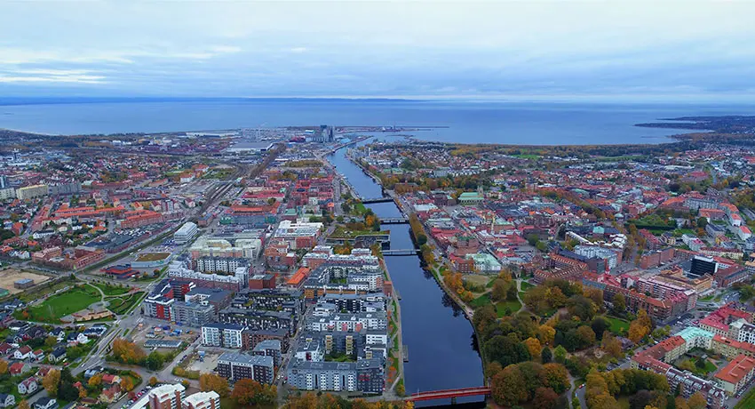 Flygfoto över Halmstad