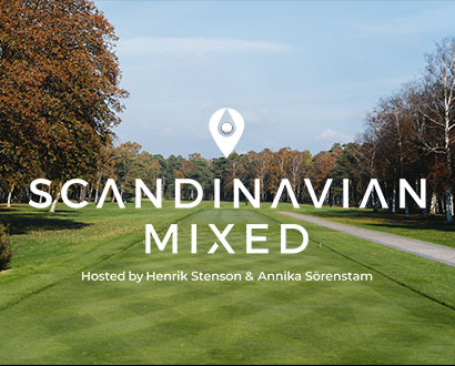 Halmstad golfklubb med Scandinavian mixed loga på