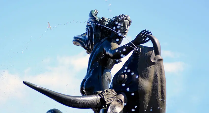 The Fountain Europa and the bull on Stora torg in Halmstad